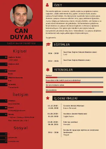 Hasta Bakıcı Cv Örnekleri cv indir